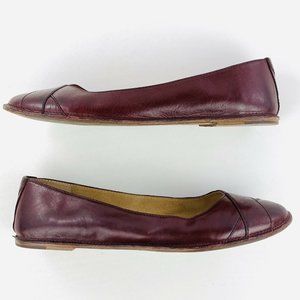 Frye Ember Cross Ballet Flats Women's 8.5 Burgundy